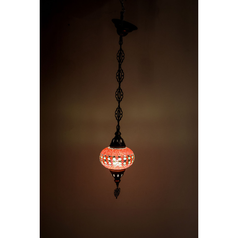 Hanging red lamp UFO, 70 cm